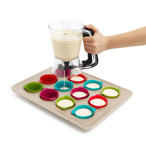 OXO Good Grips Precision Batter Dispenser, removable valve for quick cleaning after baking.