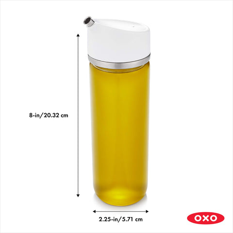 Drip-free spout on the OXO dispenser to reduce mess