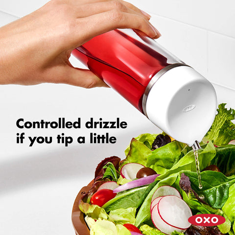 Two-flow-speed mechanism on the OXO dispenser for drizzle or pour