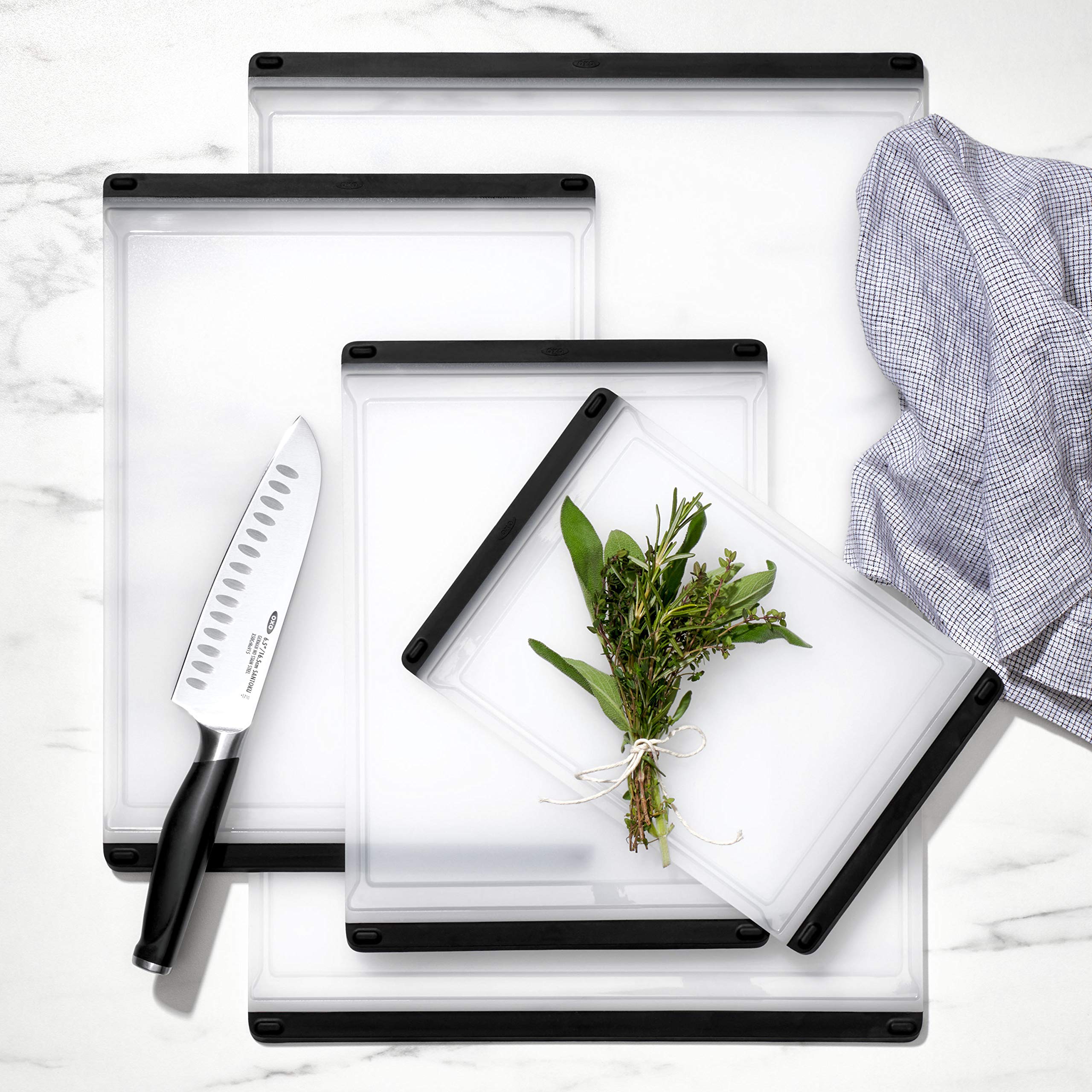 OXO Good Grips Prep Board produce-side ideal for fresh chopping.