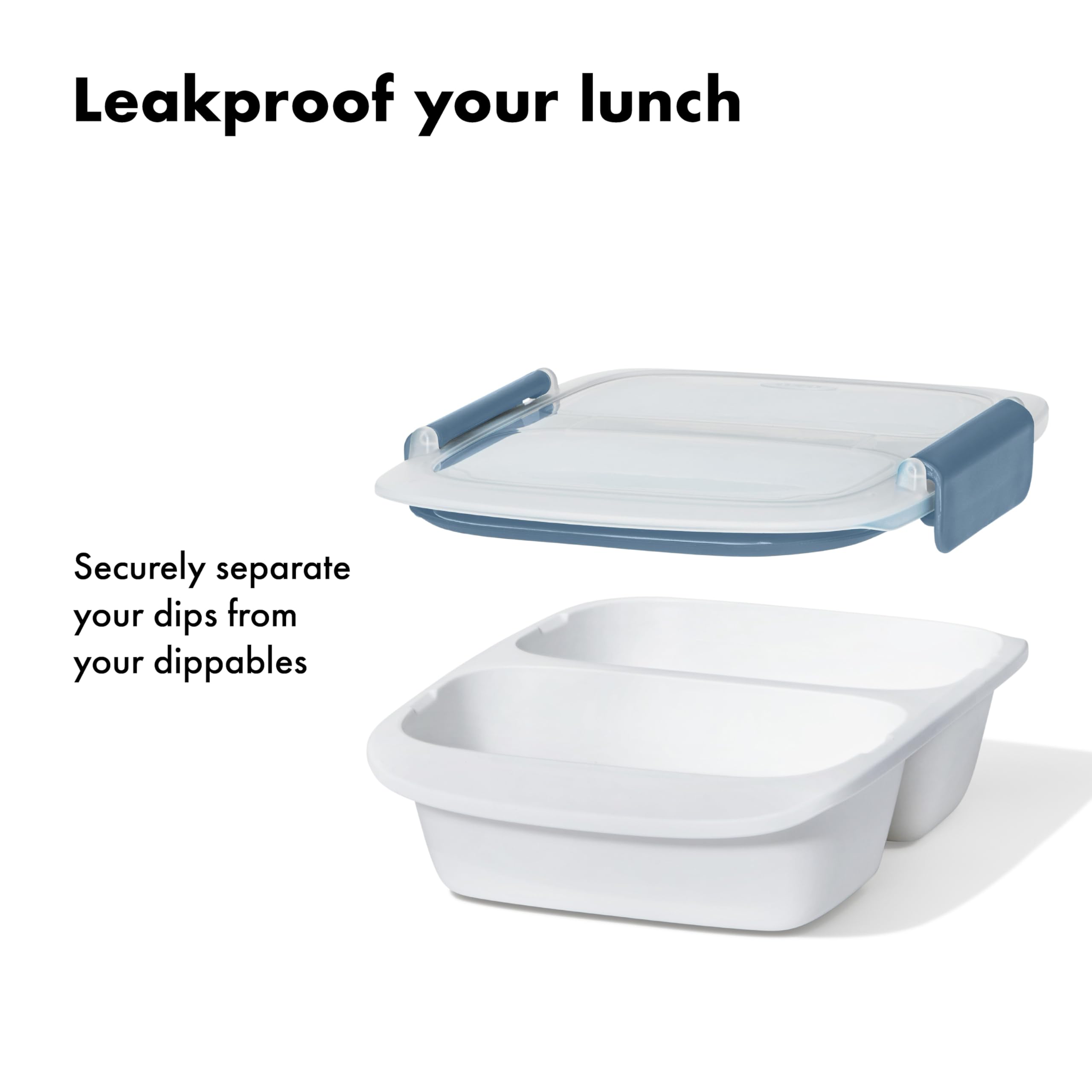 OXO Good Grips Prep & Go shows two compartments for snacking and meal prep.