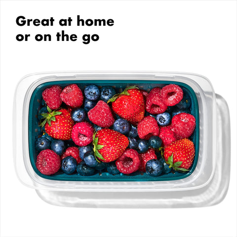 OXO Good Grips Prep & Go container lid seals securely for travel.