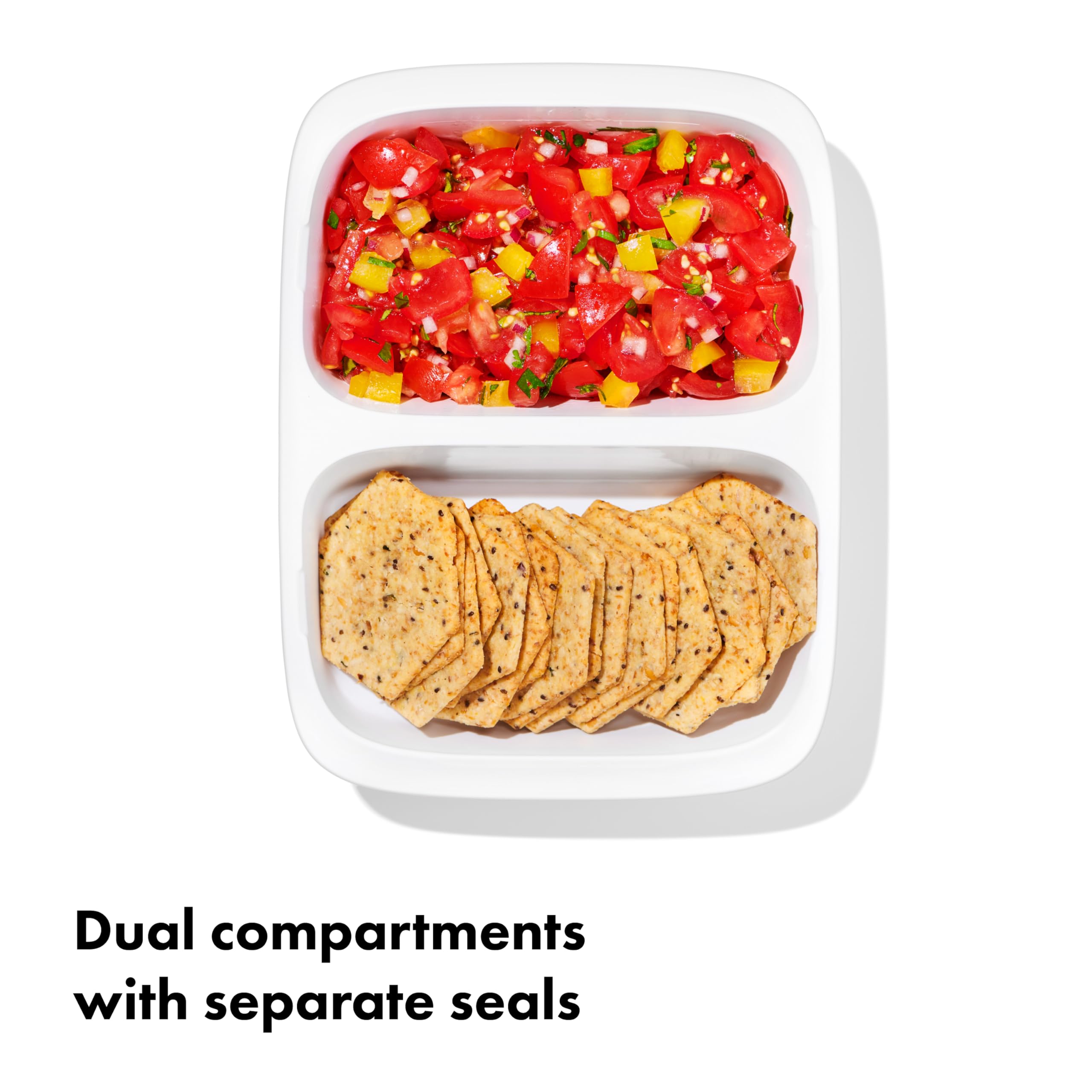 OXO Good Grips Prep & Go leakproof lid with silicone gasket for secure transport.