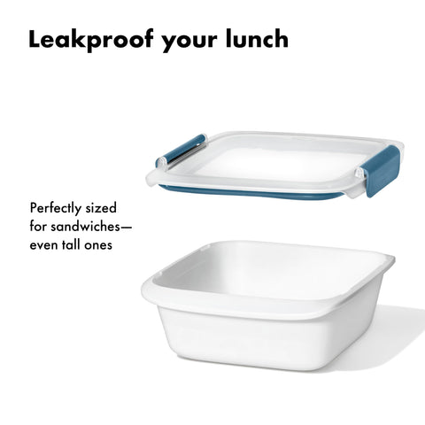 OXO Good Grips Prep & Go leakproof lid prevents spills during travel.