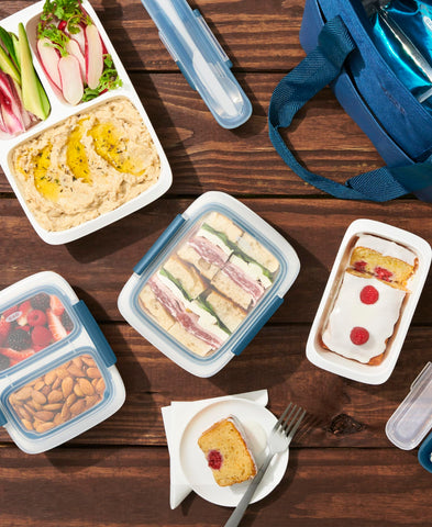OXO Good Grips Prep & Go stackable design saves fridge space.