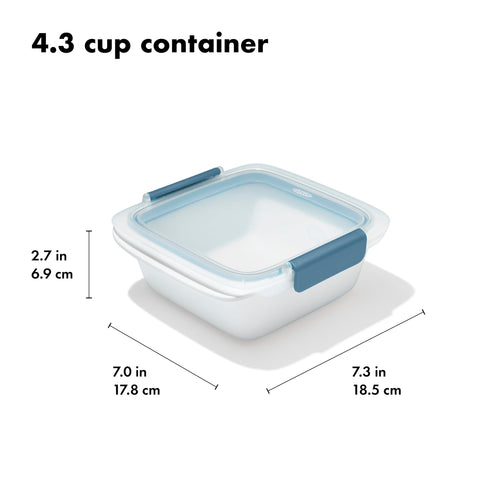 OXO Good Grips Prep & Go stacks neatly for compact fridge storage.