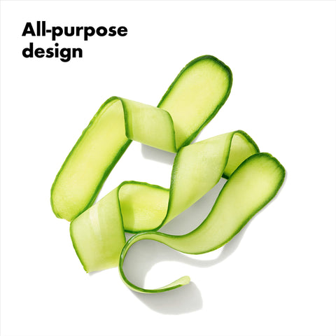 OXO Good Grips Pro Swivel Peeler blemish-remover feature ready to scoop surface imperfections.