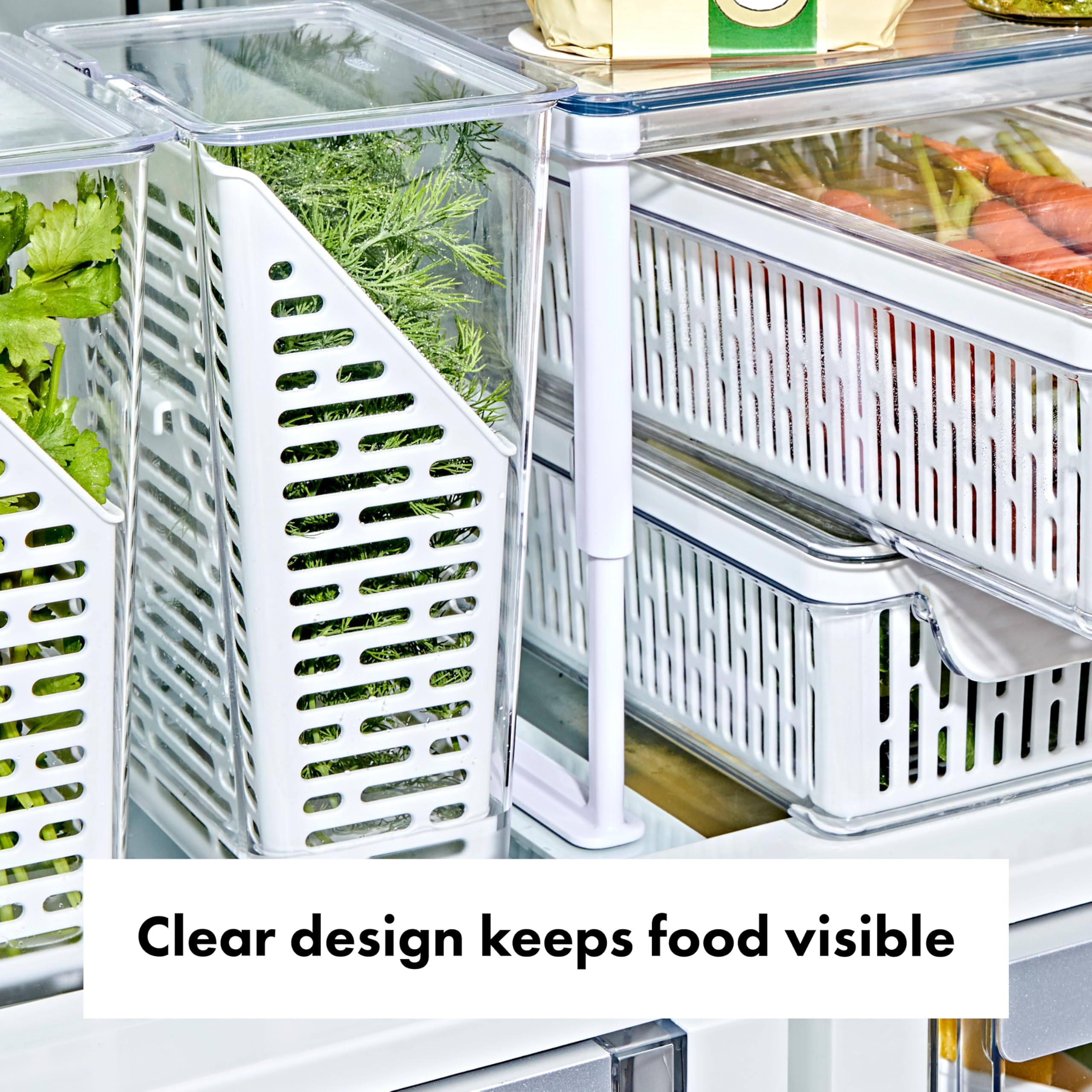 OXO Good Grips Herb Keeper hydration line guides optimal water for freshness.