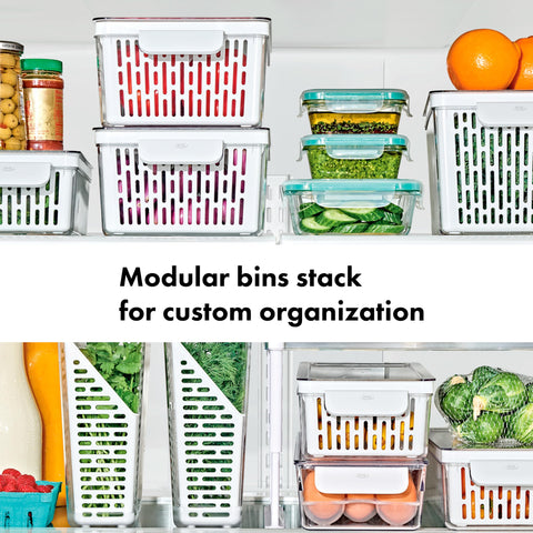 OXO Good Grips Long Bin inner basket promotes airflow and rinsing