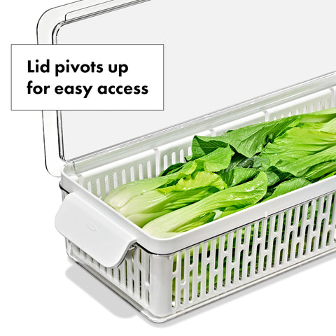 OXO Good Grips Long Bin stackable design for modular organization