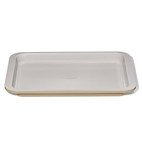 OXO Good Grips quarter sheet pan overview highlighting durability and even heating.