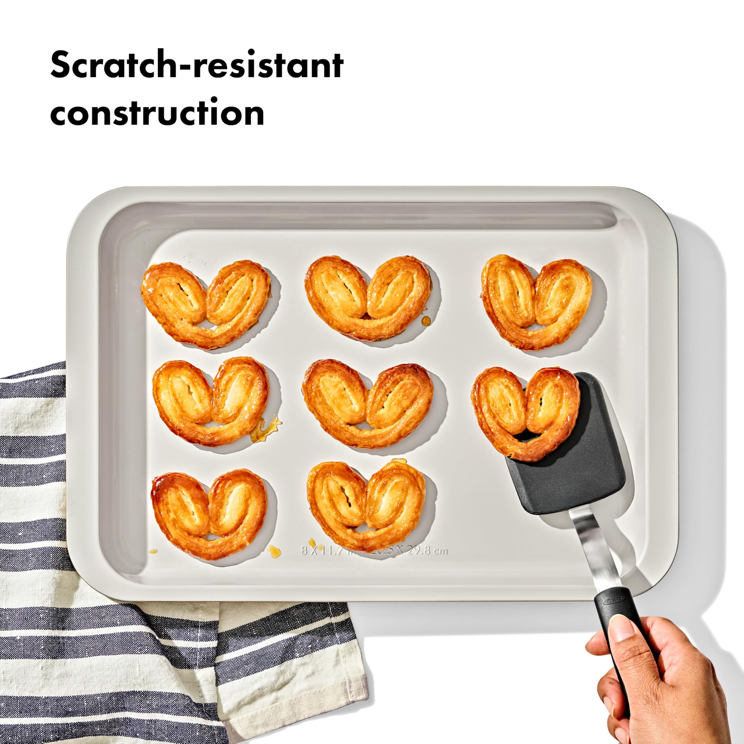 OXO Good Grips quarter sheet pan shows even browning for sweet and savory bakes