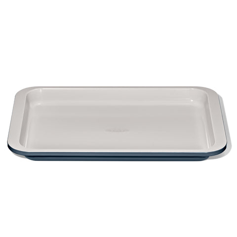 OXO Good Grips quarter sheet pan top view showcases versatile baking surface