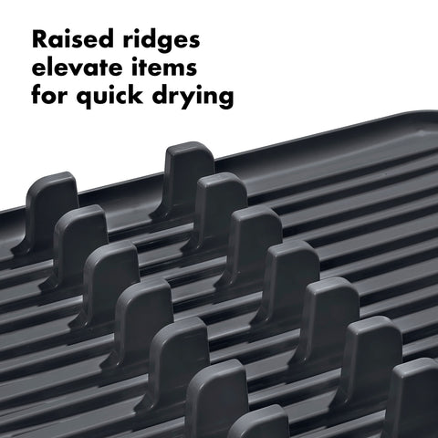 OXO Good Grips raised ridges keep items elevated for quick, efficient drying.