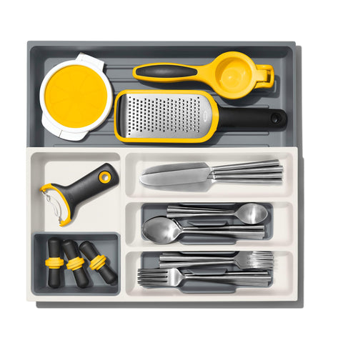 OXO Good Grips removable trays simplify cleaning and setup.