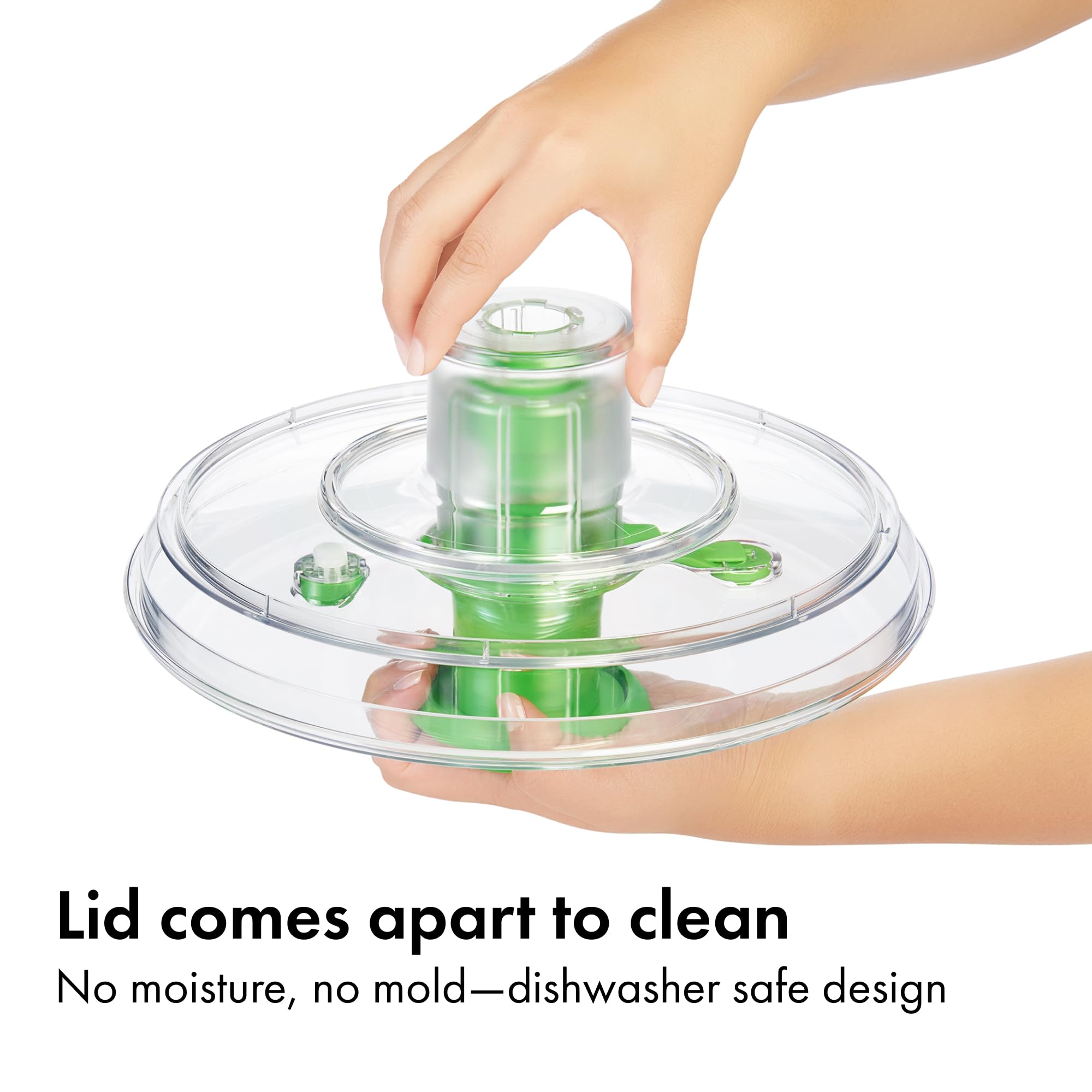 OXO Good Grips non-slip base keeps spinner steady on the counter