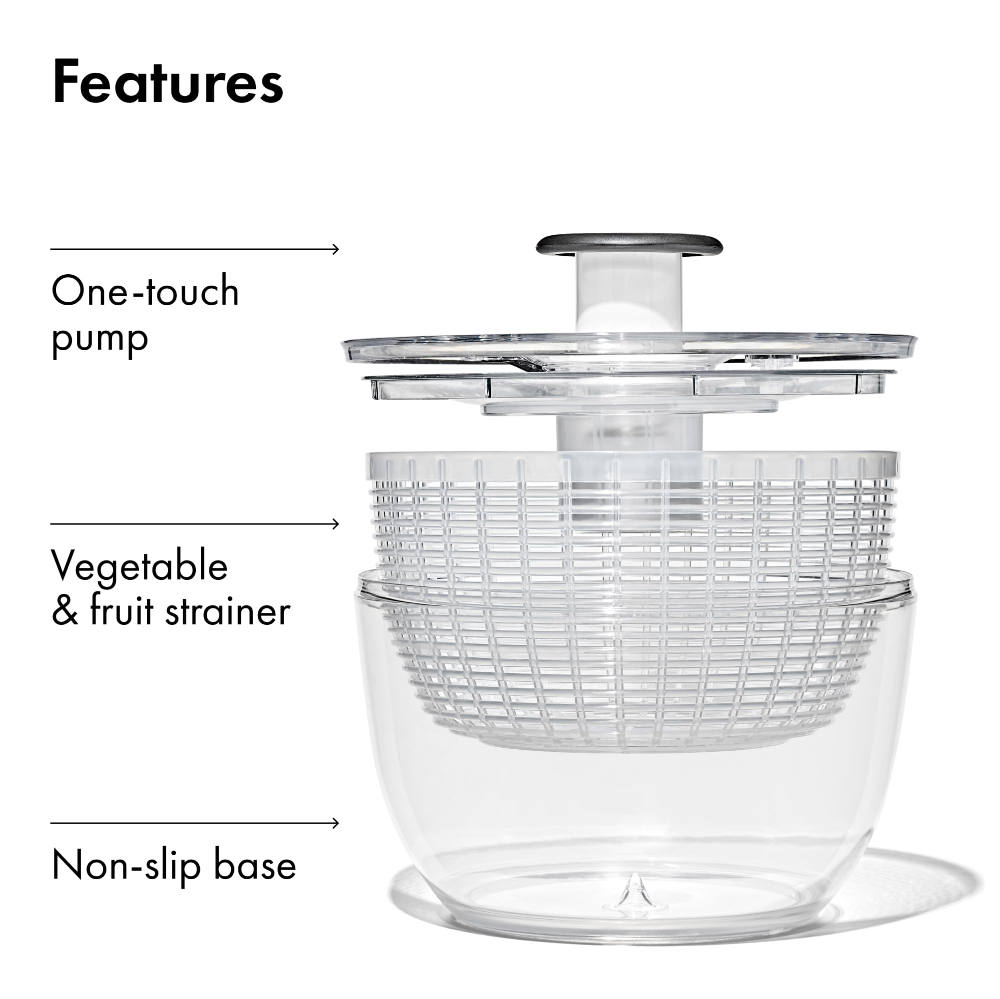 OXO Good Grips 6.22 qt bowl capacity for large batches.