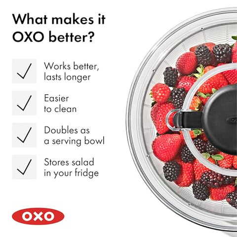 OXO Good Grips ideal for lettuce and herbs, delivering fast drying.