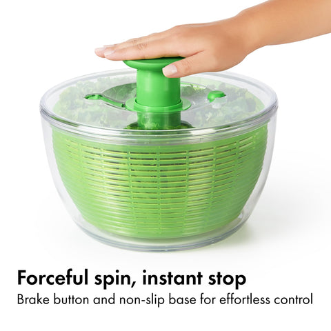 OXO Good Grips one-handed pump for fast spinning