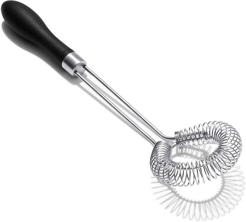 OXO Good Grips sauce & gravy whisk with angled head aiding thorough mixing