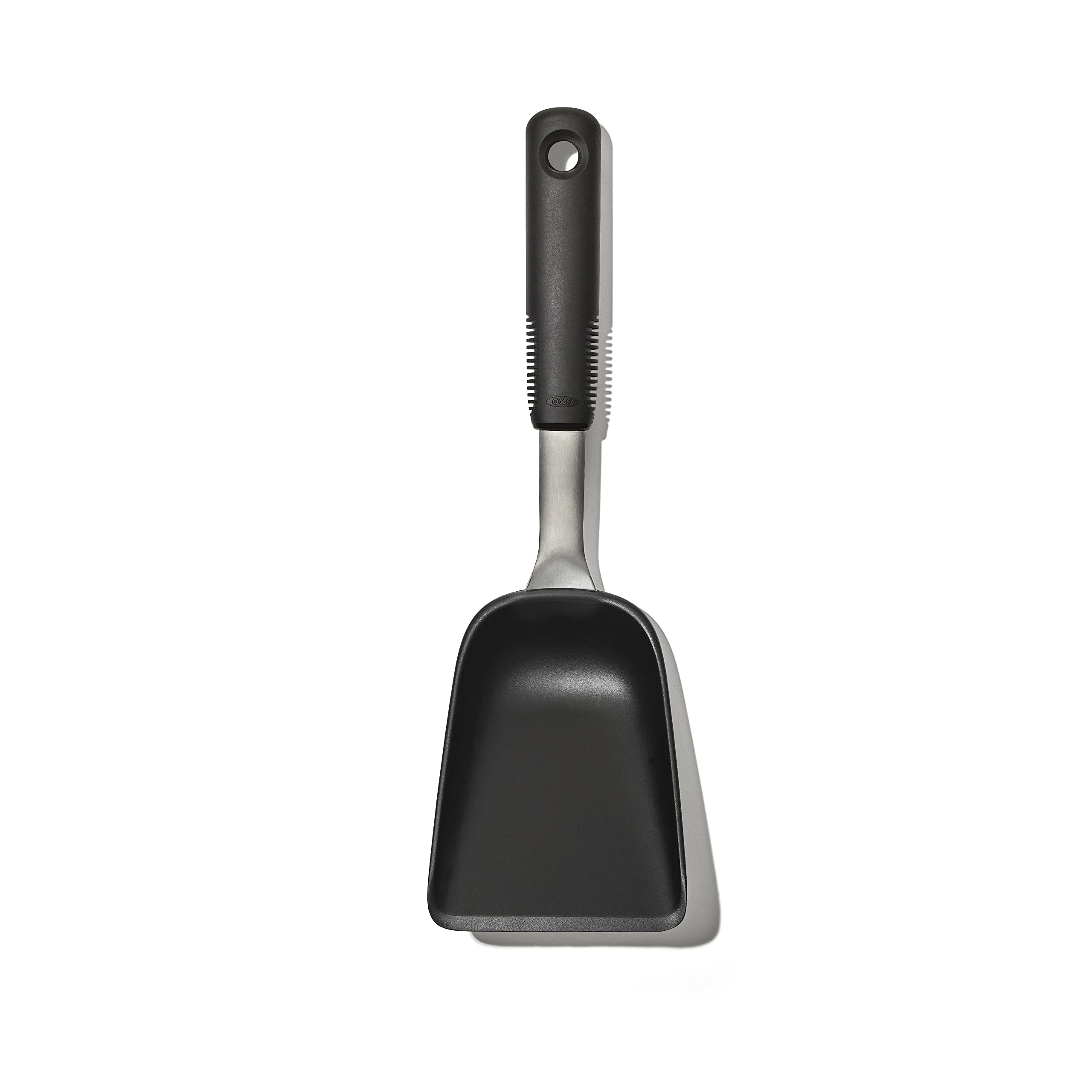 OXO Good Grips Sheet Pan Scoop with wide head for transferring more food.