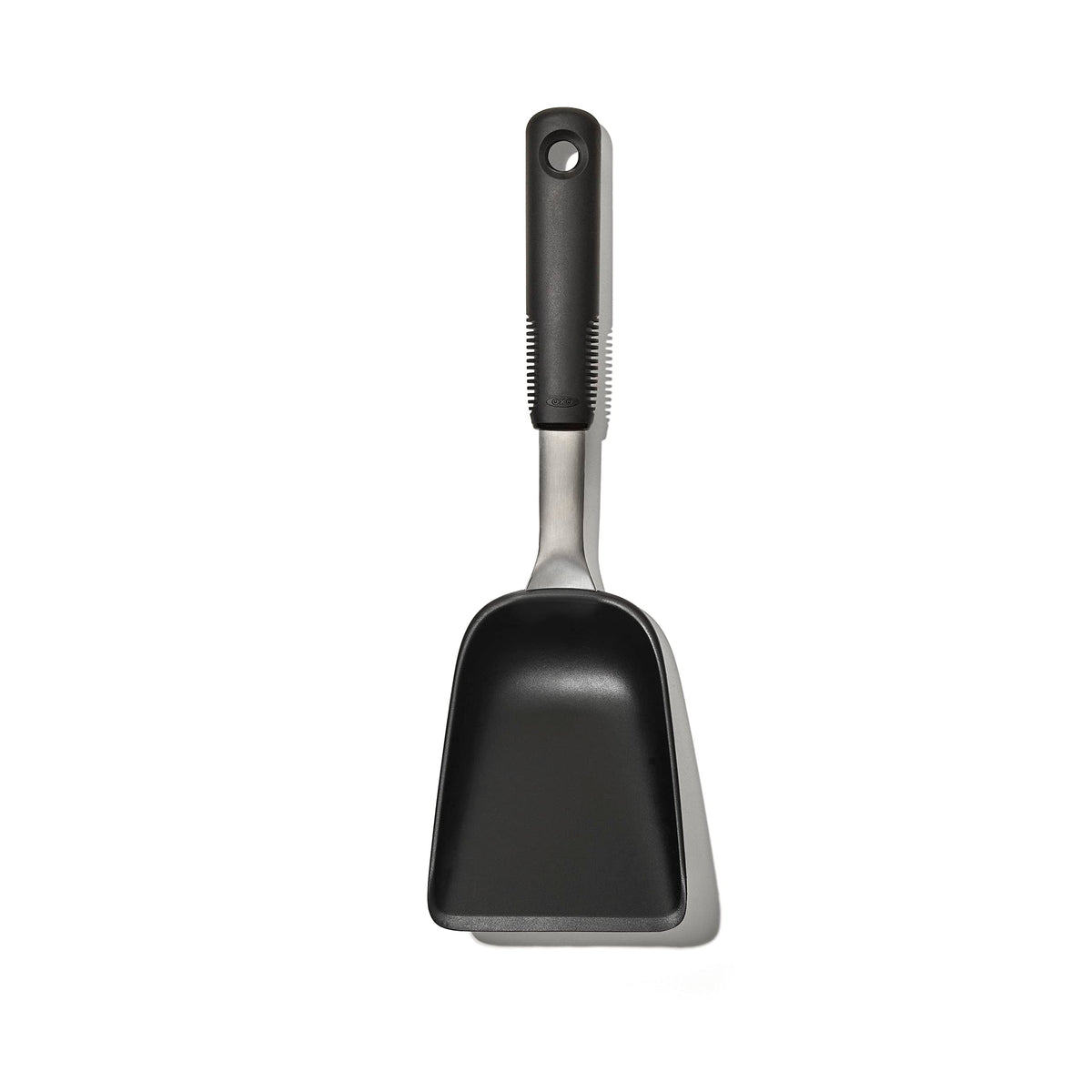 OXO Good Grips Sheet Pan Scoop with wide head for transferring more food.