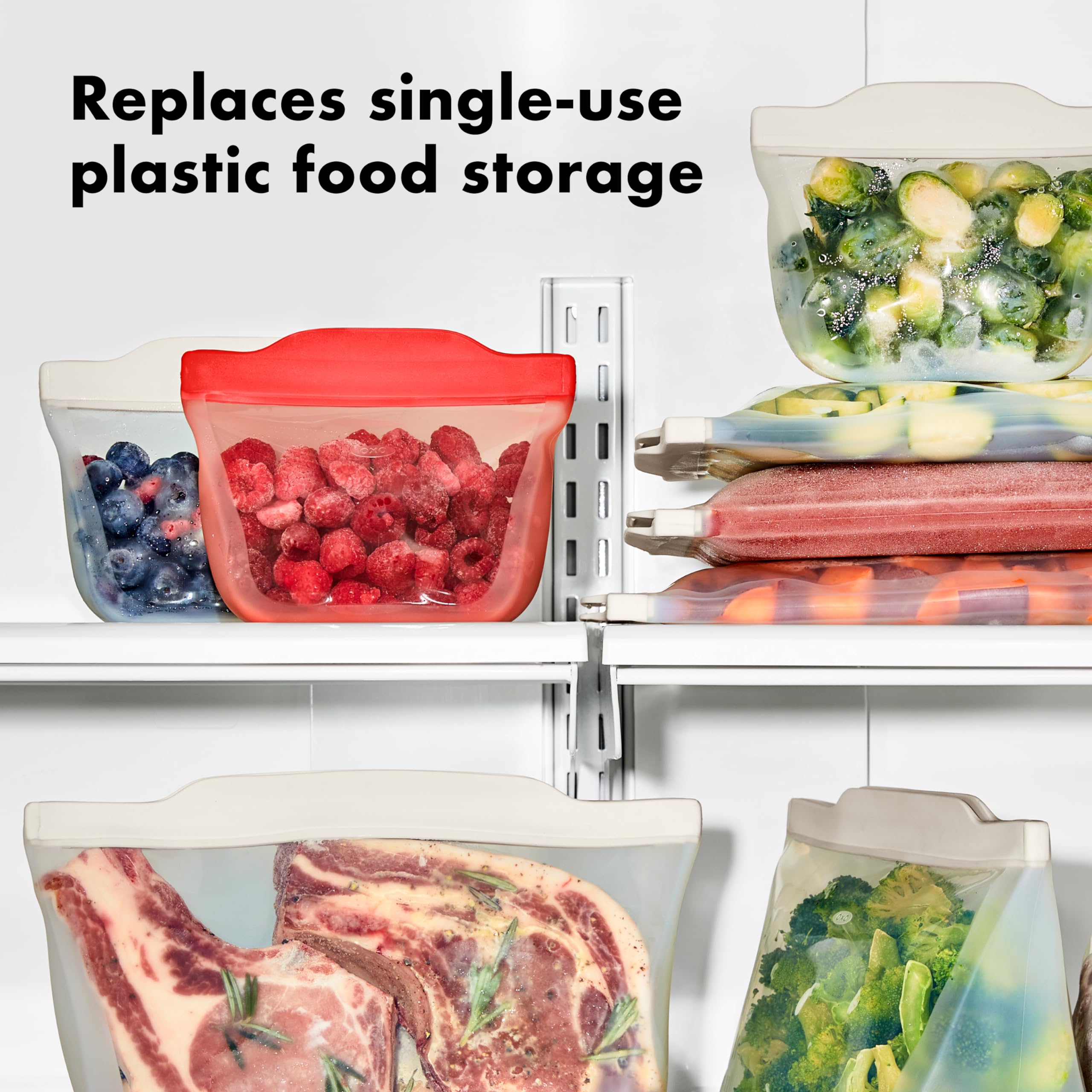 OXO Good Grips silicone bag wide opening for mess-free filling
