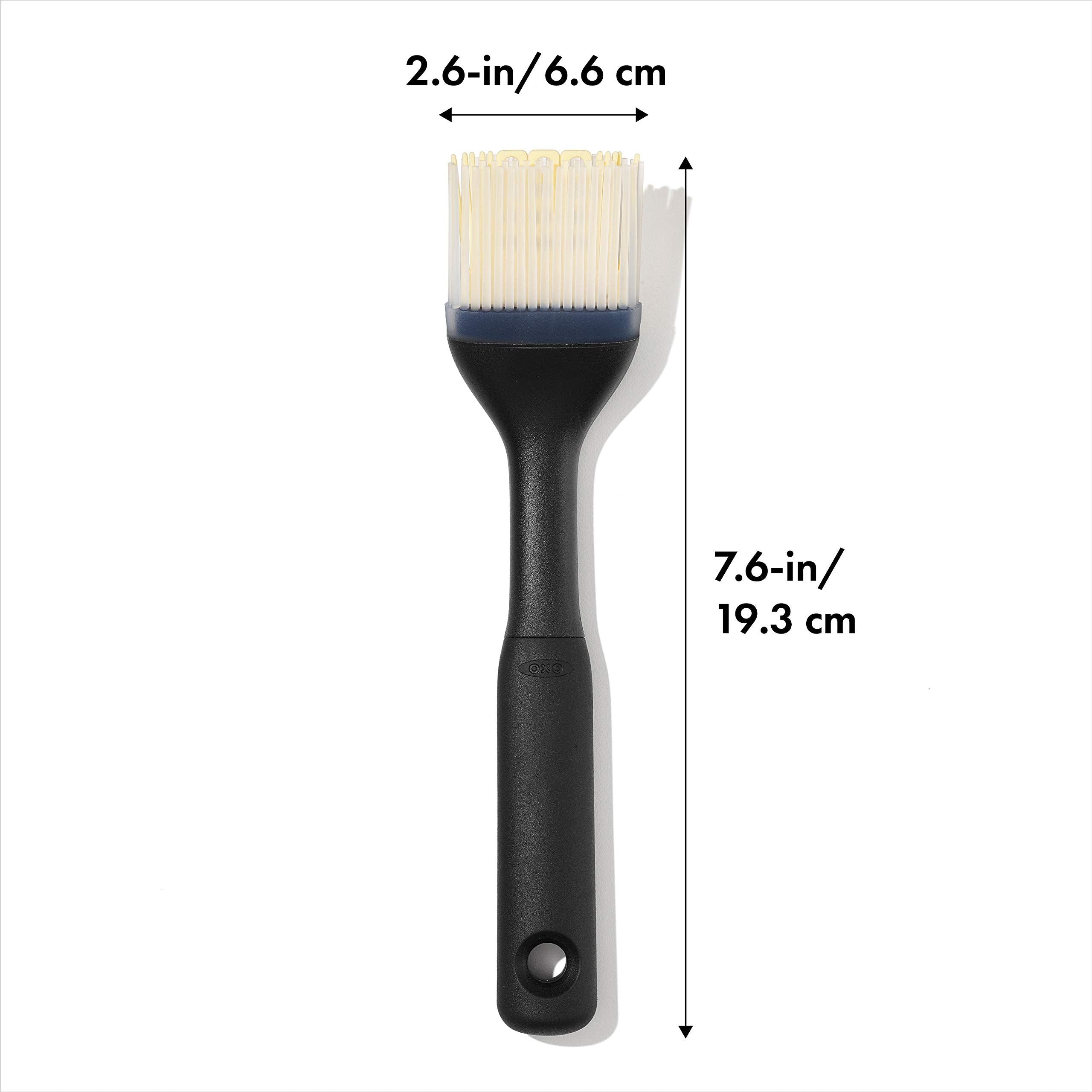 OXO pastry brush handles melted butter smoothly on delicate dough.