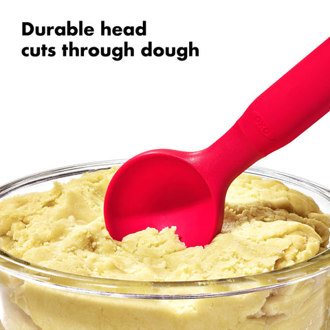 OXO Good Grips durable head slices through dough for clean scooping