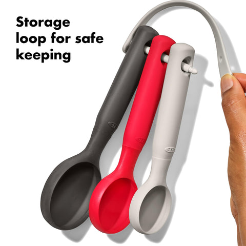 OXO Good Grips storage loop keeps scoops organized