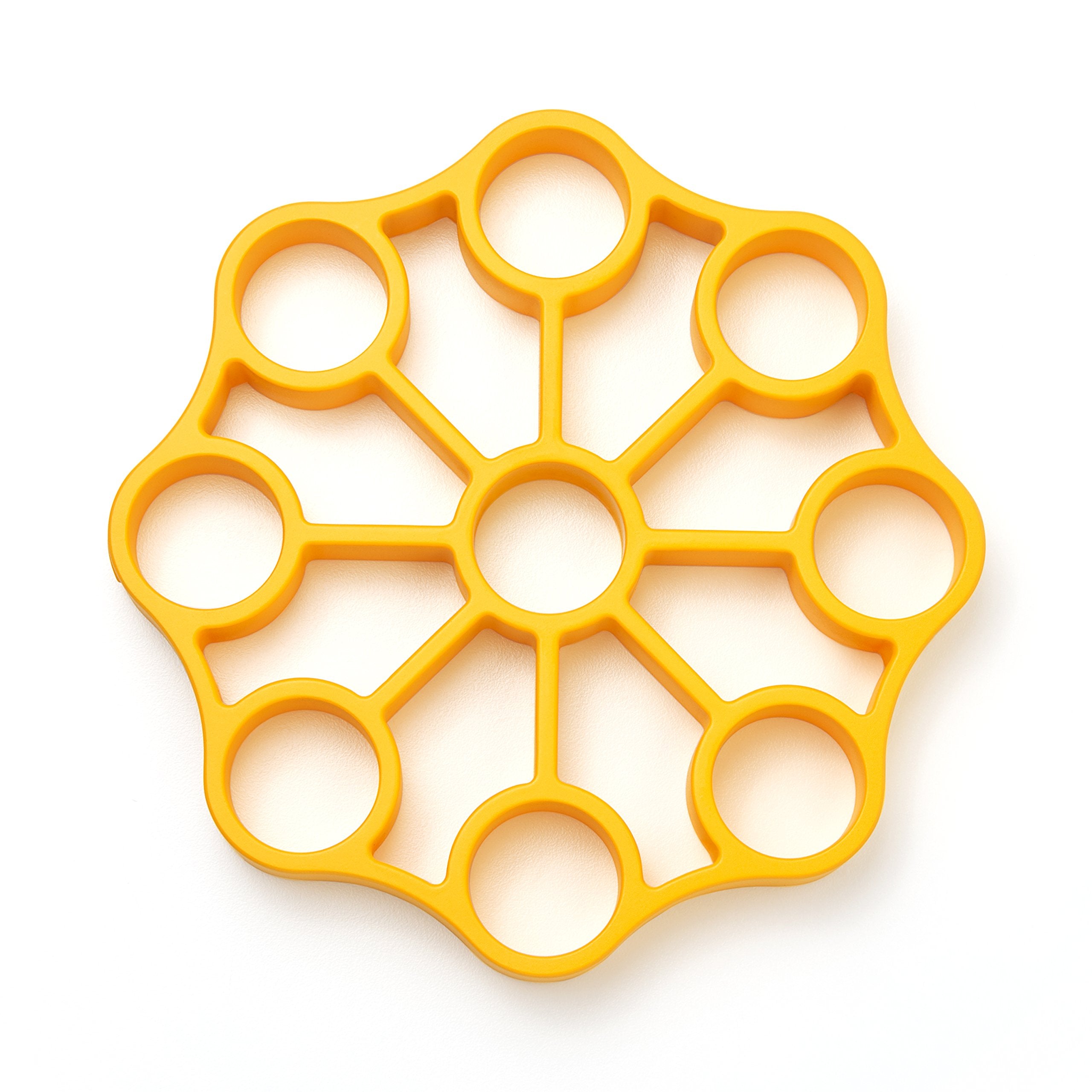 OXO Good Grips silicone egg rack holds nine eggs upright for easy hard boiling