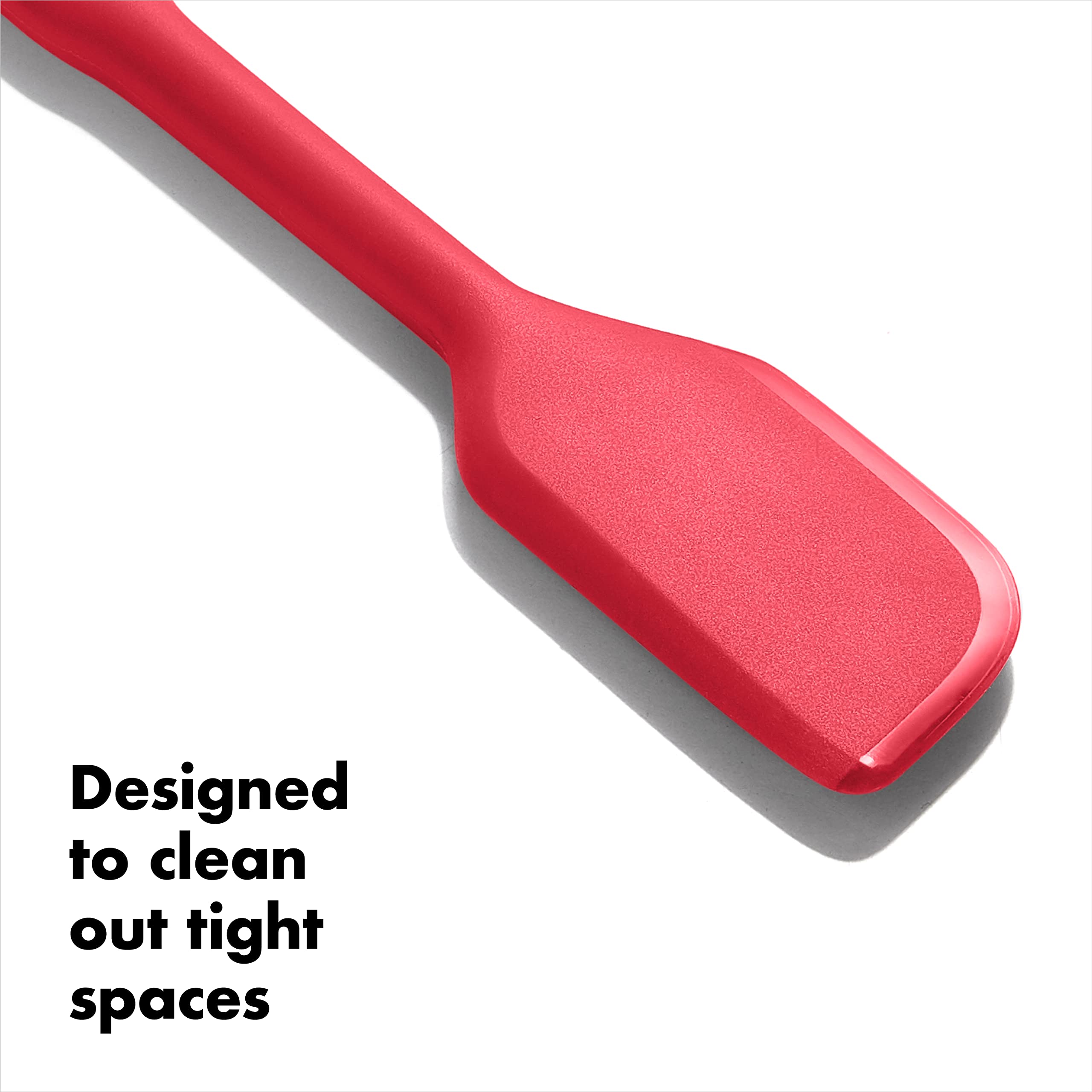 OXO Good Grips silicone everyday spatula bowl sweep for thorough mixing.