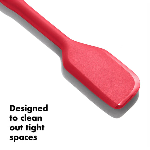 OXO Good Grips silicone everyday spatula bowl sweep for thorough mixing.