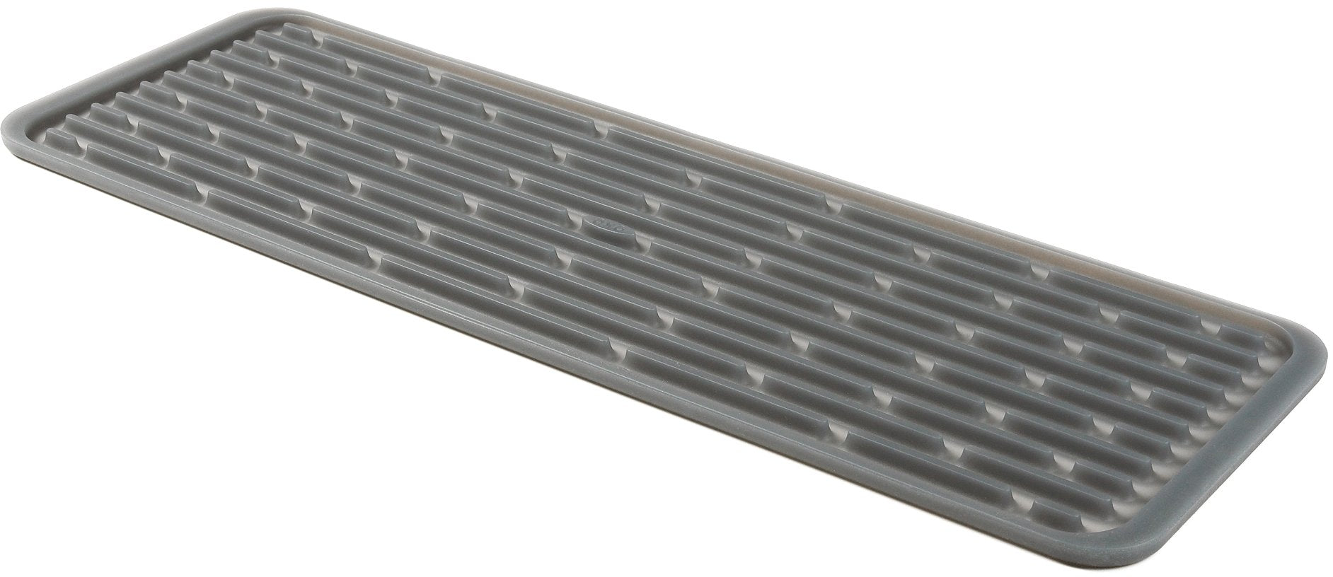 OXO Good Grips silicone stemware drying mat gray overview, organizes glass air-drying