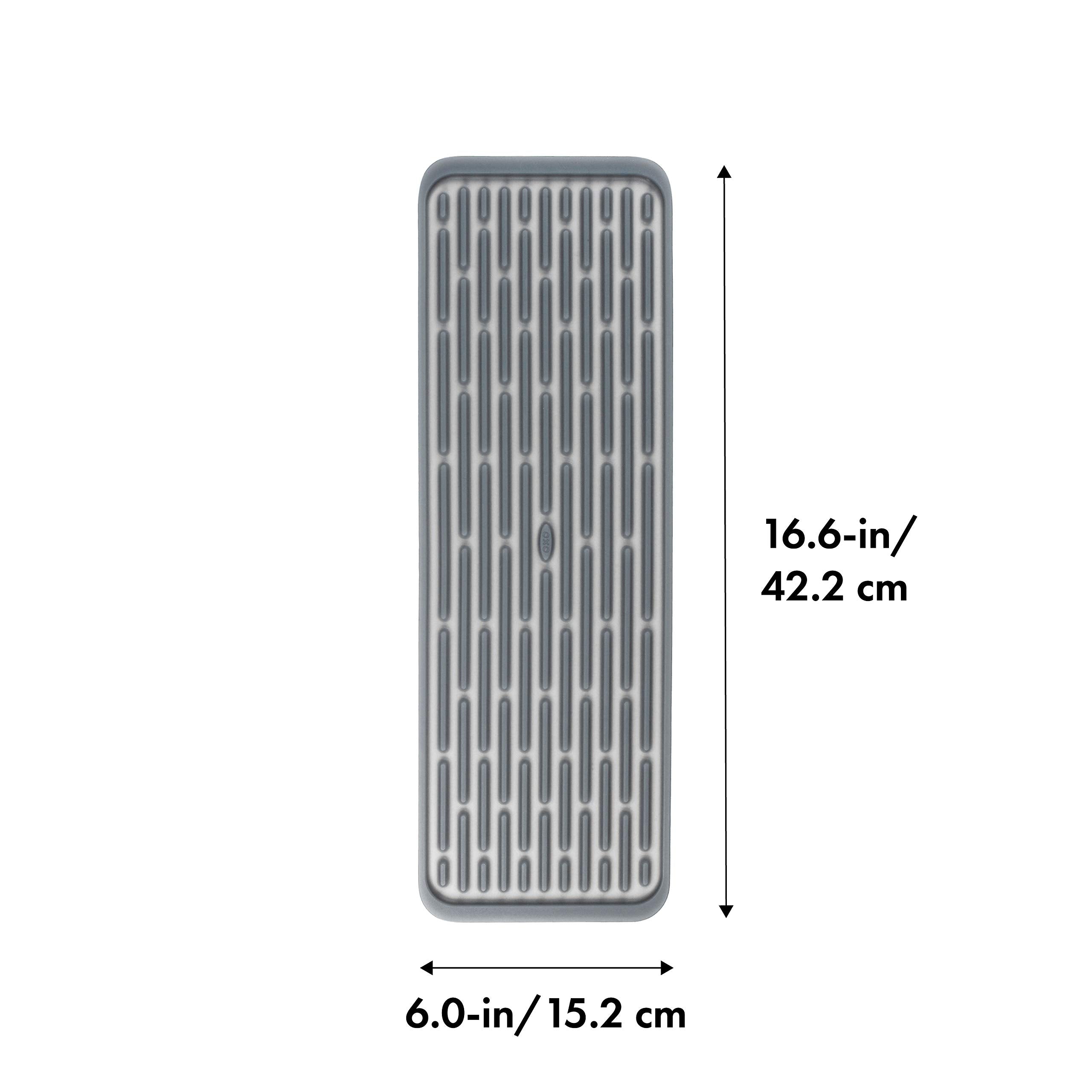 OXO Good Grips silicone drying mat gray rolls for compact storage