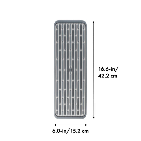 OXO Good Grips silicone drying mat gray rolls for compact storage