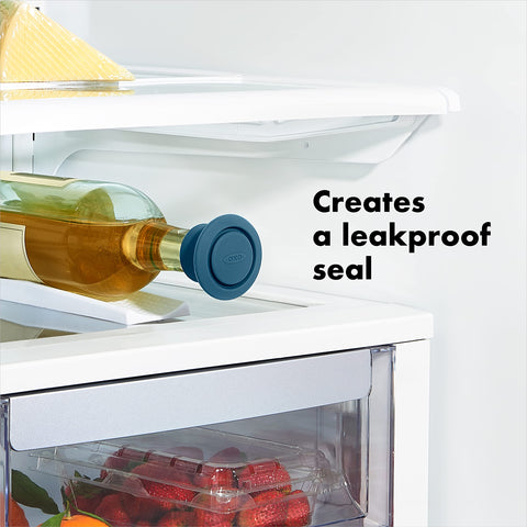 OXO Good Grips multi-use stoppers fit olive oil and balsamic bottles with a leakproof seal.