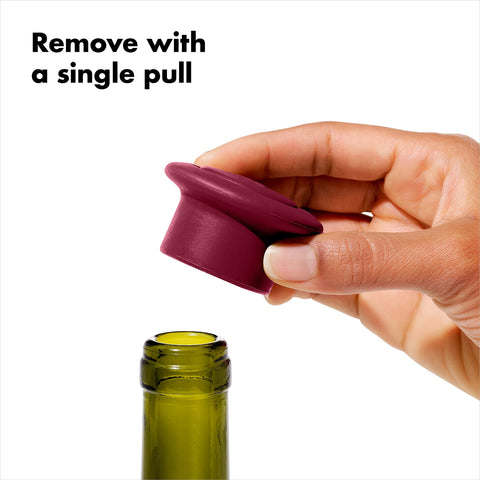 OXO Good Grips three-stopper set snaps together for compact storage.