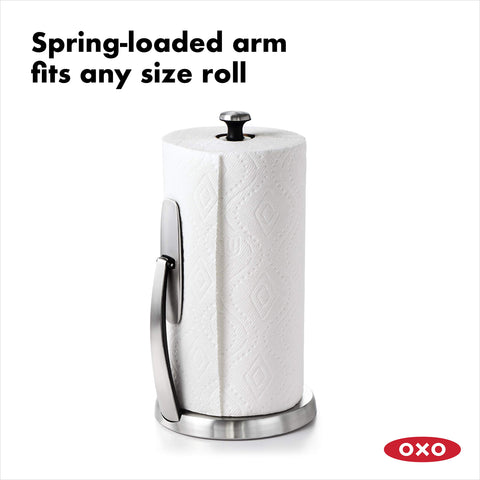 OXO Good Grips SimplyTear accommodates rolls of different widths and brands for flexible use