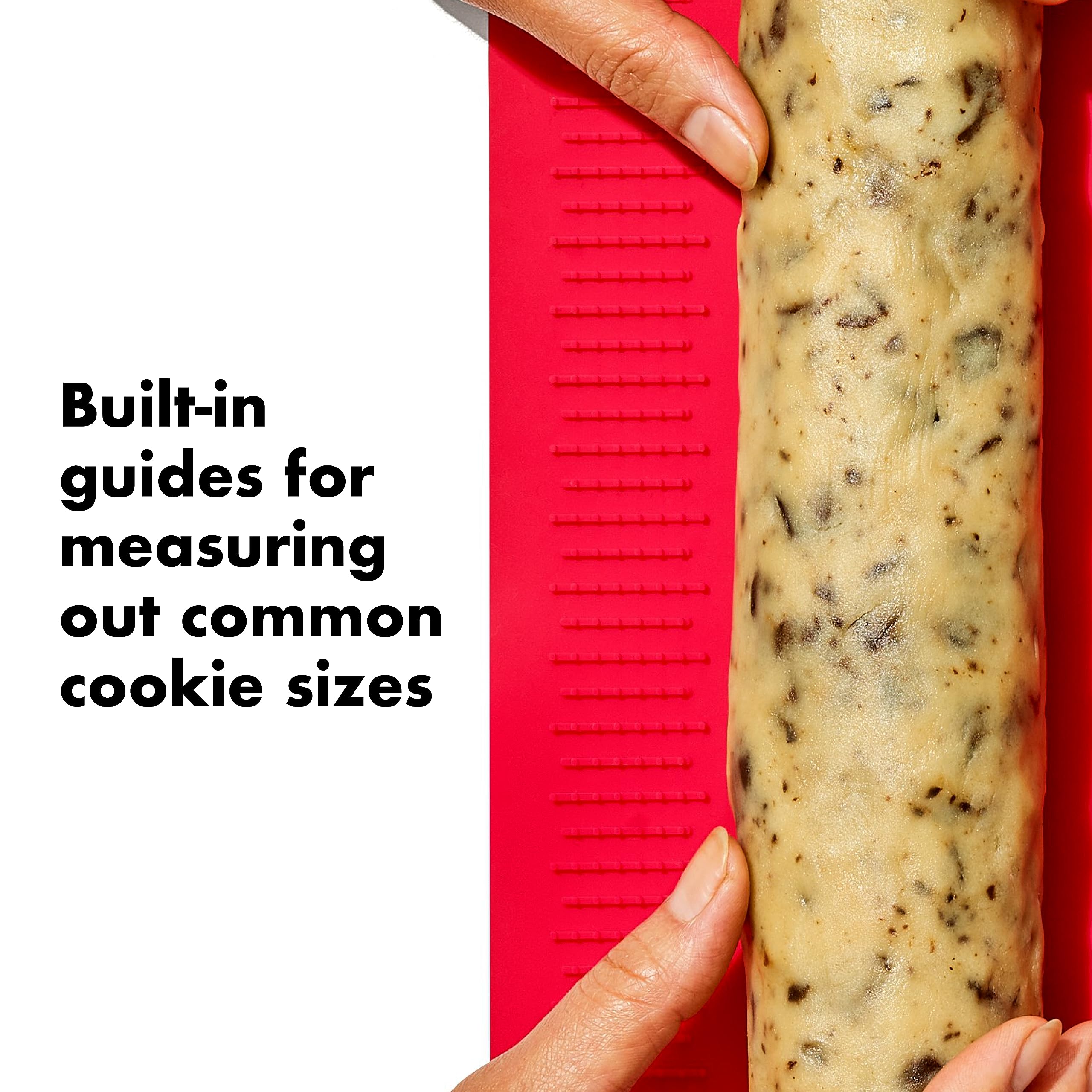 OXO Good Grips Slice & Bake Cookie Helper features a dough log for uniform cuts.