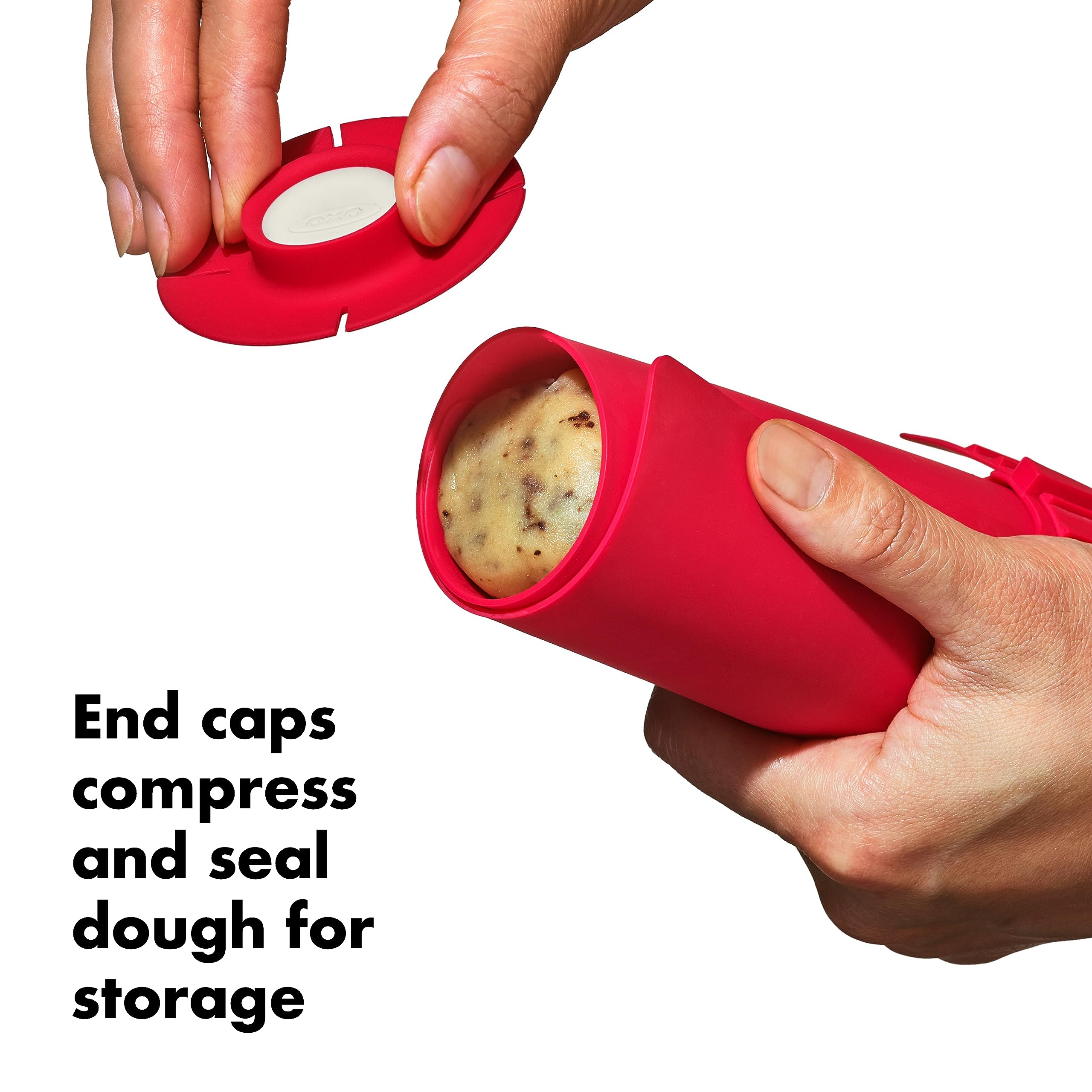 OXO Good Grips end caps protect dough while chilling in the fridge.