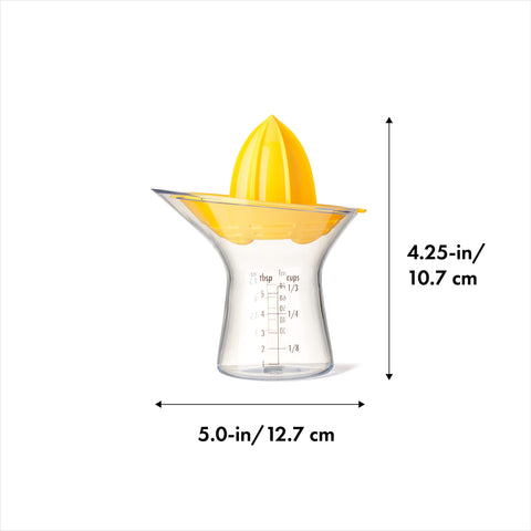 OXO Good Grips small citrus juicer unique reamer design eases juicing tasks.