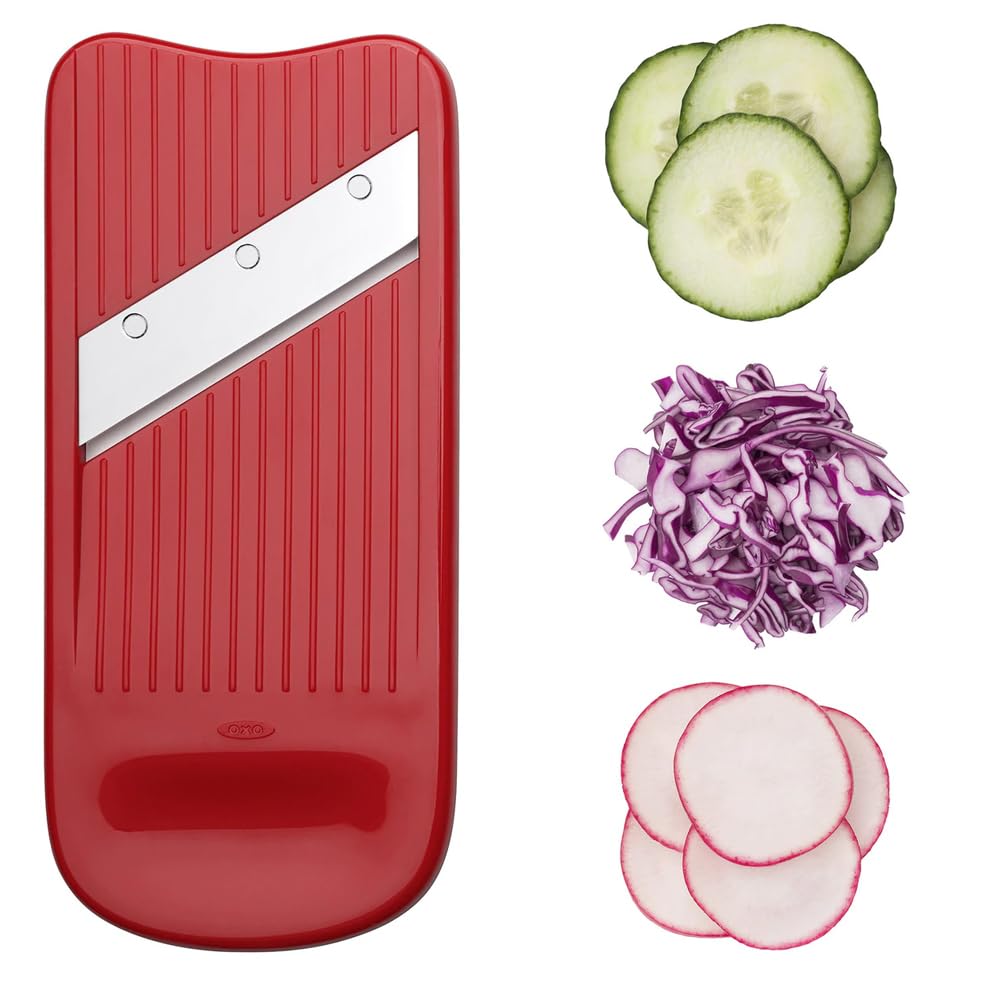OXO Good Grips non-slip feet keep prep steady on the counter.