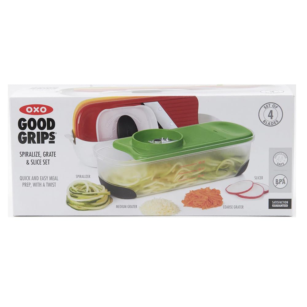 OXO Good Grips set produces uniform slices for salads and garnishes.
