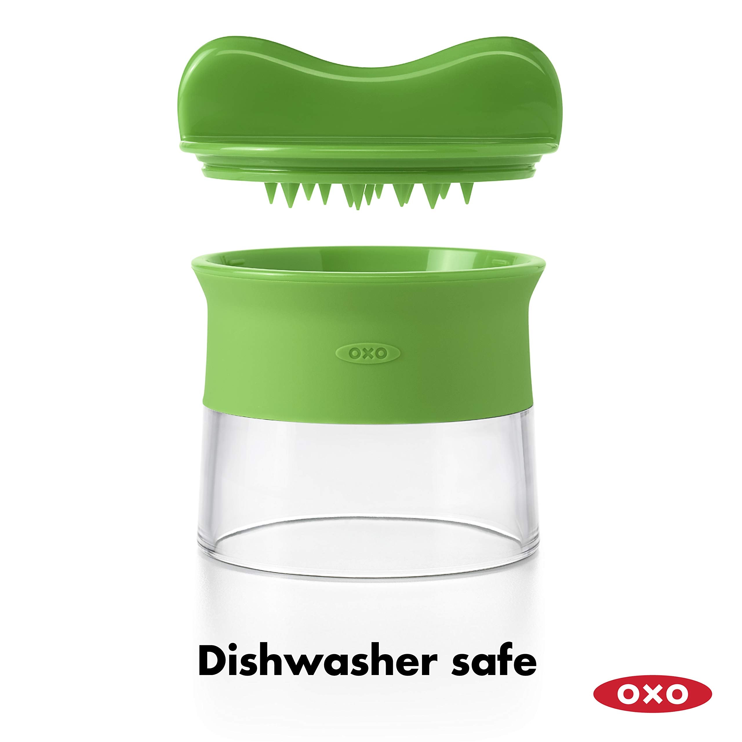 OXO Good Grips spiralizer with food holder showcases safe storage and easy cleanup.
