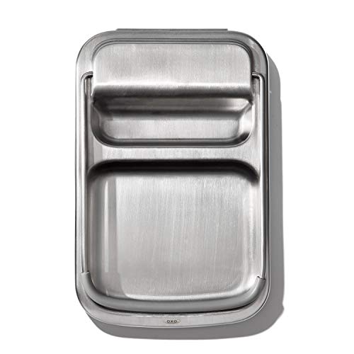 OXO Good Grips Spoon Rest includes wire lid holder for lids during cooking.