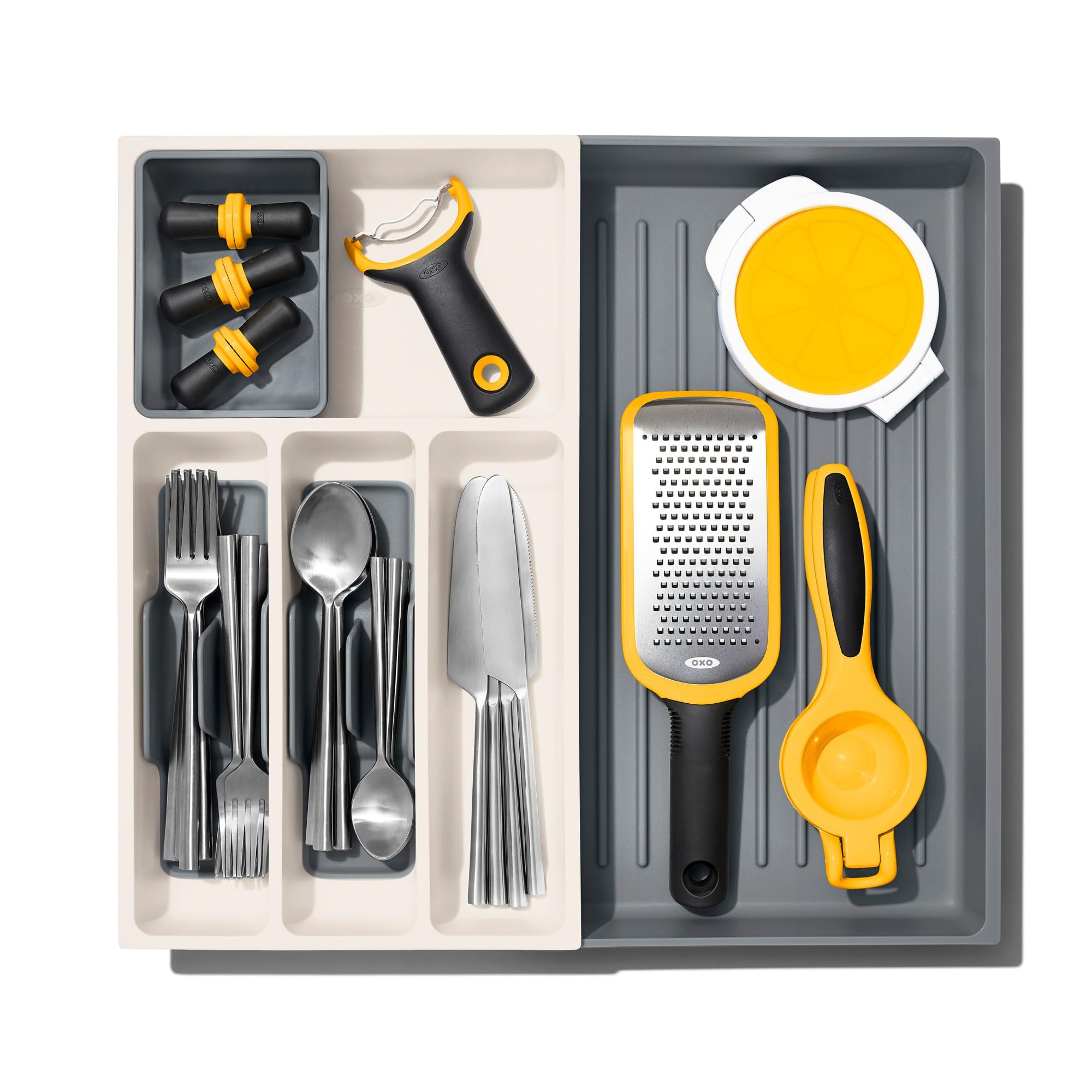 OXO Good Grips square corners create a clean, gaps-free look.
