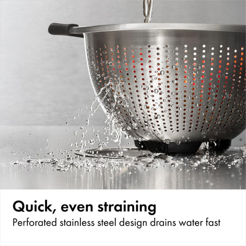 OXO Good Grips colander nests inside mixing bowls to save kitchen space