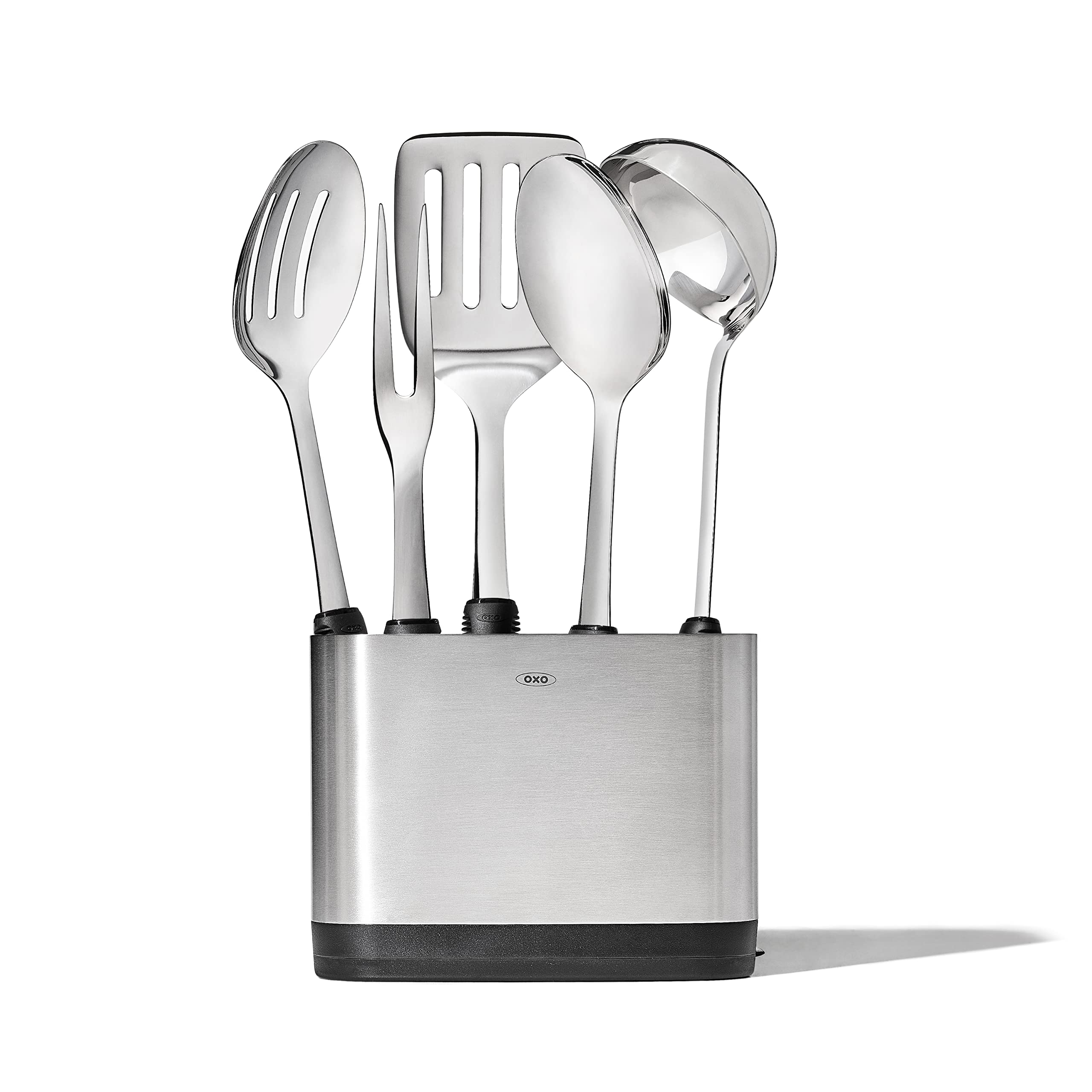 OXO Good Grips stainless steel turner for easy flipping and transferring.