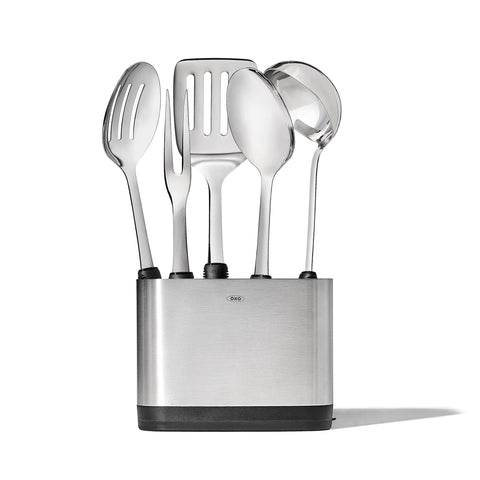 OXO Good Grips stainless steel turner for easy flipping and transferring.
